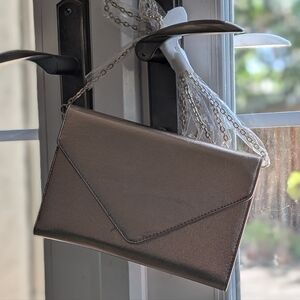 Elegant Rose Gold Metallic Clutch Bag